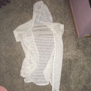 Short sleeved hooded cardigan